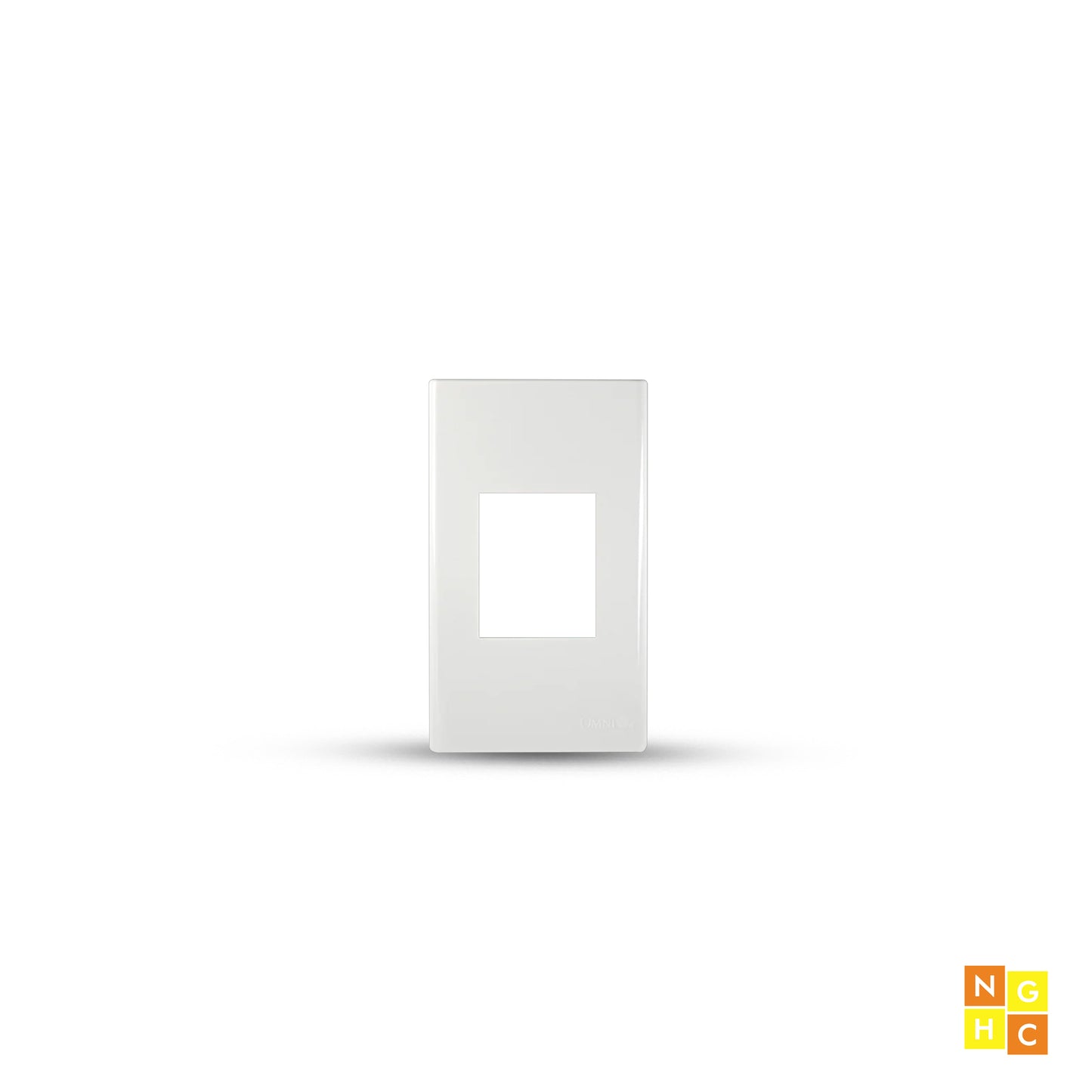 1-Gang Plate for Universal Outlet with Ground and Aircon Tandem in Wide Series (WWP-111) - Versatile and Secure Electrical Plate