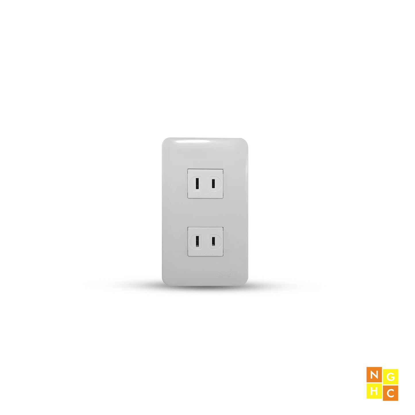 2-Piece Regular Outlet in Classic Plate (P2-ER) - Traditional and Durable Power Socket