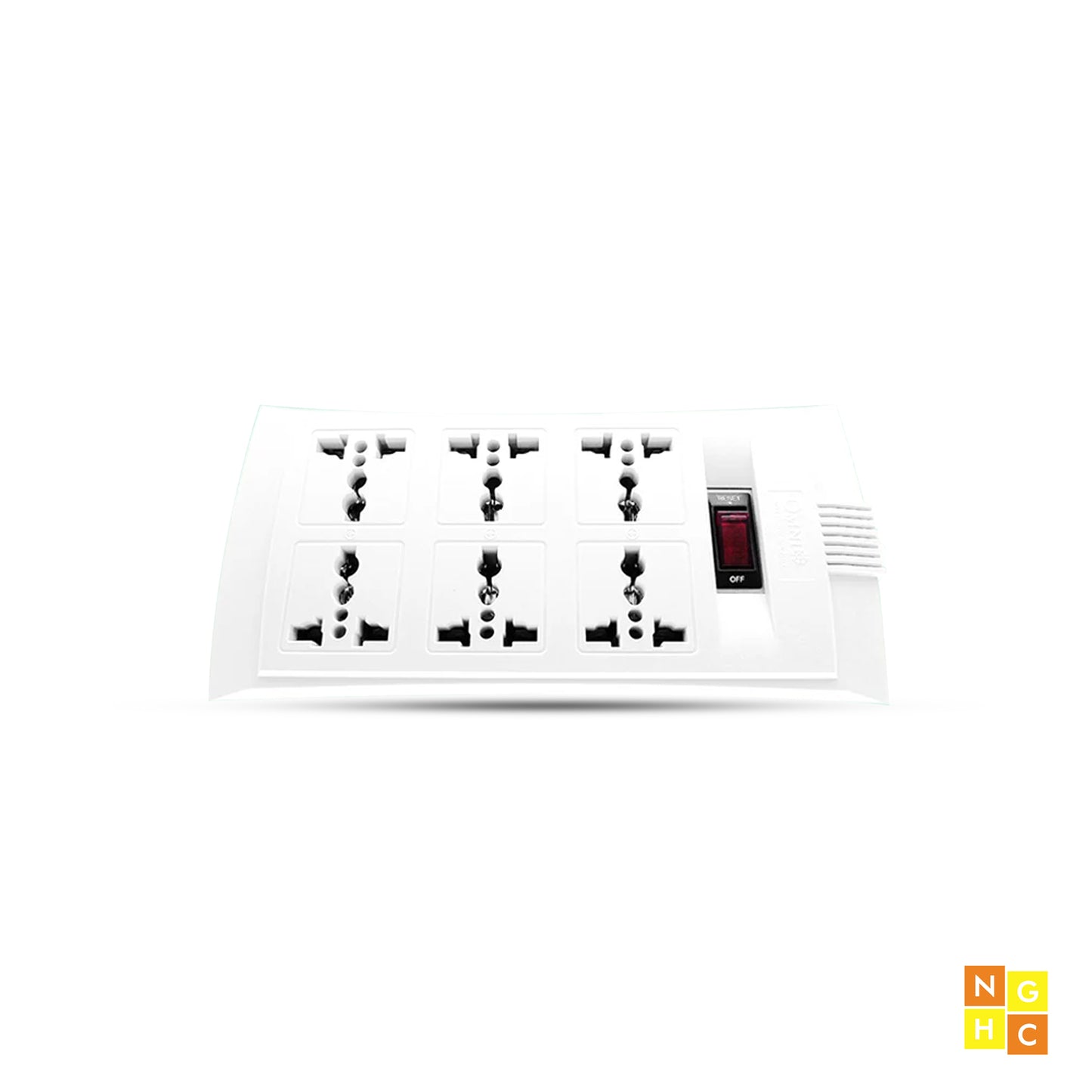 Omni Universal Outlet Extension Cord 6-Gang with Switch 10A (WEU-106-PK) - High-Capacity and Reliable Power Strip