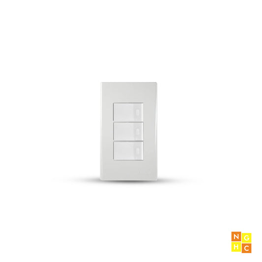 3-Piece 1-Way Switch Set in Wide Series Plate (WP3-S13) - Durable and Efficient Wall Switches
