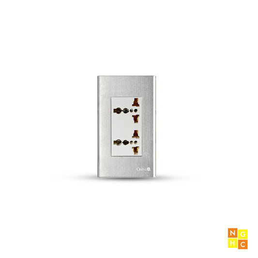 Duplex Universal Outlet with Ground in Stainless Plate (SP3-WU2) - Versatile and Heavy-Duty Power Solution