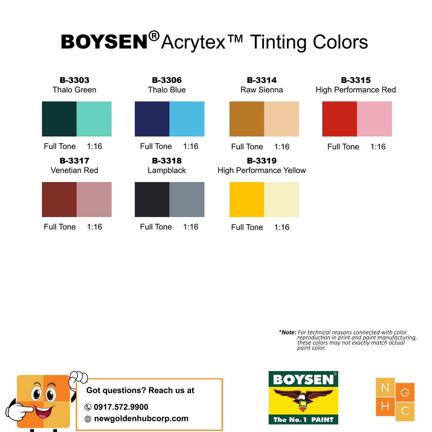 BOYSEN® Acrytex™ Tinting Colors